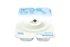 Sữa chua ăn TH TRUE YOGURT có đường hộp 100g lốc 4