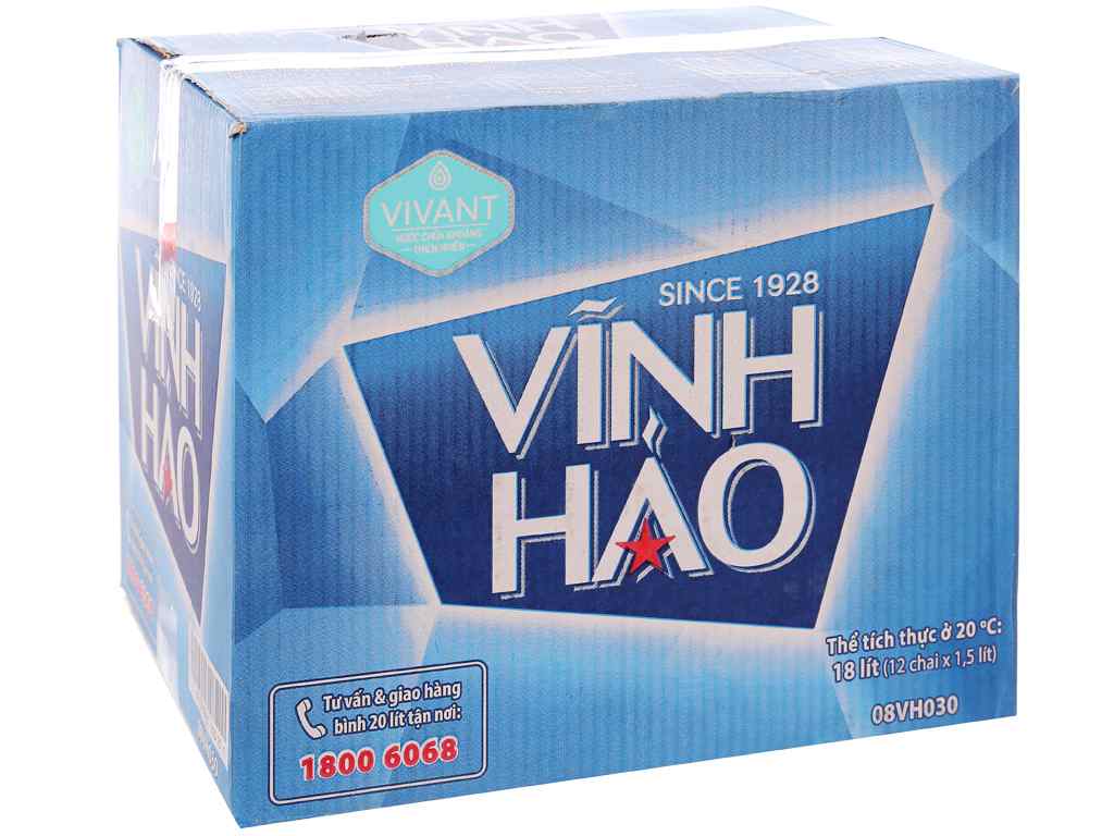 Nước khoáng MASSAN VĨNH HẢO chai 1.5 lít thùng 12