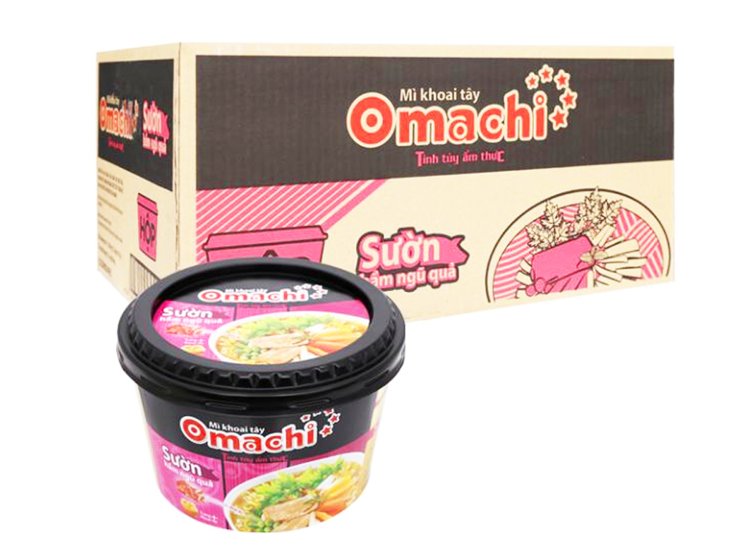 Mì ăn liền MASSAN OMACHI sườn hầm ngũ quả tô 92g thùng 12