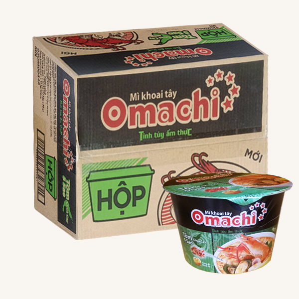Mì ăn liền MASSAN OMACHI tôm chua cay tô 92g thùng 12