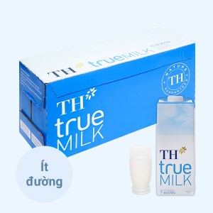 Sữa tiệt trùng TH TRUE MILK ít đường hộp 1.0 lít thùng12