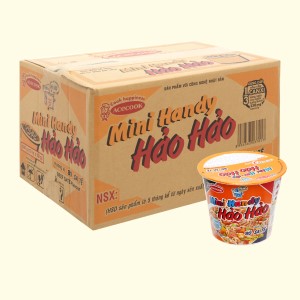 Mì ăn liền ACECOOK HẢO HẢO bò sate mini tô 53g thùng 12