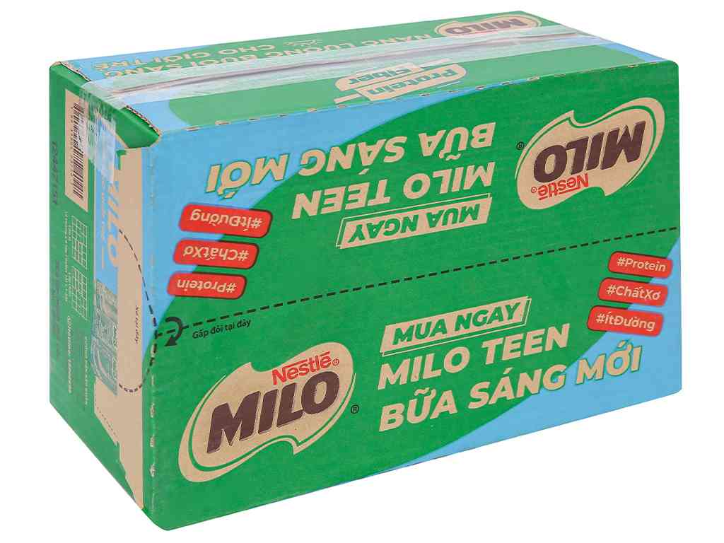 Sữa tươi NESTLÉ MILO cacao có đường nắp vặn 210ml thùng 24