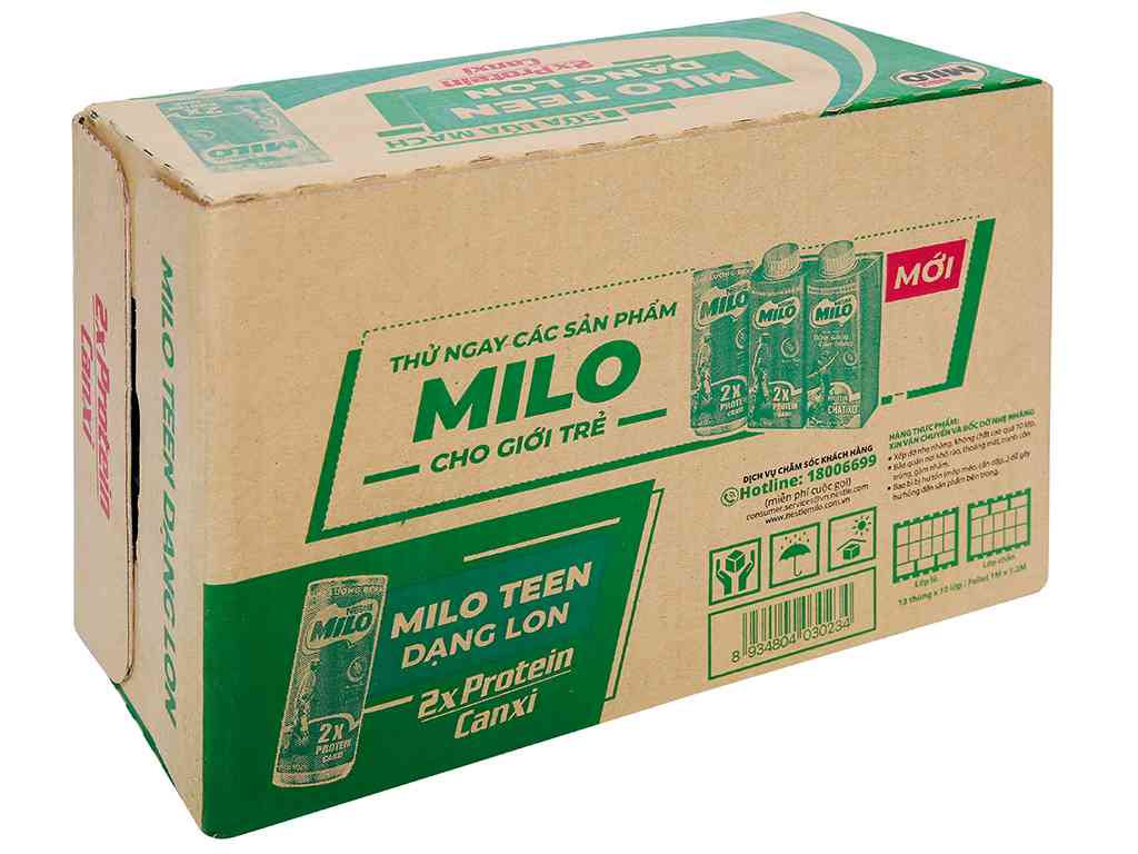 Sữa tươi NESTLÉ MILO cacao có đường lon 240ml thùng 24