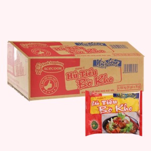 Hủ tiếu ăn liền ACECOOK NHỊP SỐNG bò kho bịch 70g thùng 30