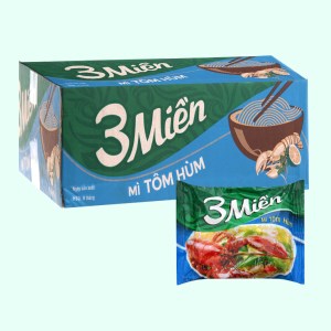 Mì ăn liền UNIBEN 3 MIỀN THƯỜNG tôm hùm bịch 65g thùng 30