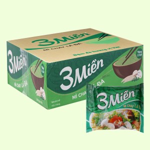Mì ăn liền UNIBEN 3 MIỀN THƯỜNG chay lá đa bịch 65g thùng 30