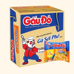 Mì ăn liền ASIA FOODS GẤU ĐỎ gà sợi phở bịch 64g thùng 30