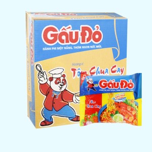 Mì ăn liền ASIA FOODS GẤU ĐỎ tôm chua cay bịch 64g thùng 30