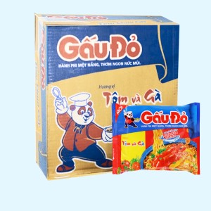 Mì ăn liền ASIA FOODS GẤU ĐỎ tôm và gà bịch 64g thùng 30
