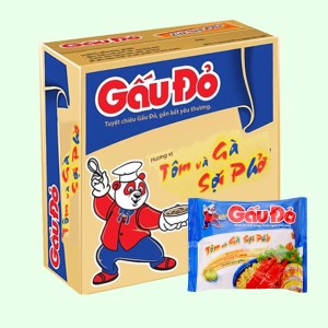 Mì ăn liền ASIA FOODS GẤU ĐỎ tôm và gà sợi phở bịch 64g thùng 30