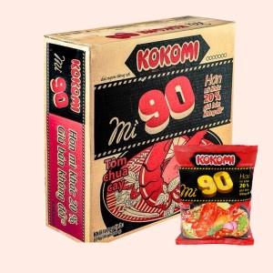 Mì ăn liền MASSAN KOKOMI tôm chua cay đỏ bịch 90g thùng 30