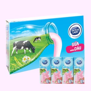 Sữa tiệt trùng DUTCH LADY dâu hộp 180ml thùng 48