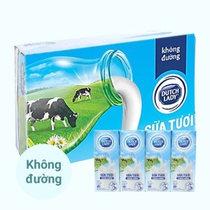 Sữa tiệt trùng DUTCH LADY không đường hộp 180ml thùng 48