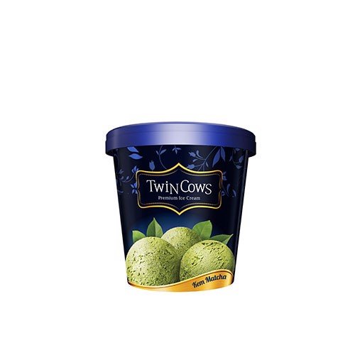 Kem ăn VINAMILK TWIN COWS trà xanh ly 100ml
