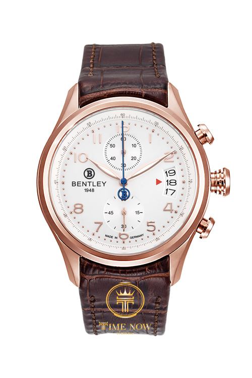 ĐỒNG HỒ BENTLEY BL1684-10RWD DÂY DA VIỀN VÀNG HỒNG MẶT TRẮNG