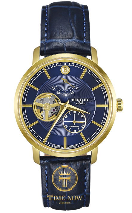 ĐỒNG HỒ NAM BENTLEY BL1862-15MKNN AUTOMATIC CASE GOLD BLUE DIAL DÂY DA