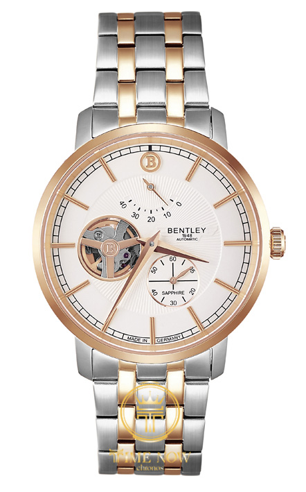 ĐỒNG HỒ NAM BENTLEY BL1862-15MTWI-R AUTOMATIC ROSE GOLD TONE DEMI WHITE DIAL