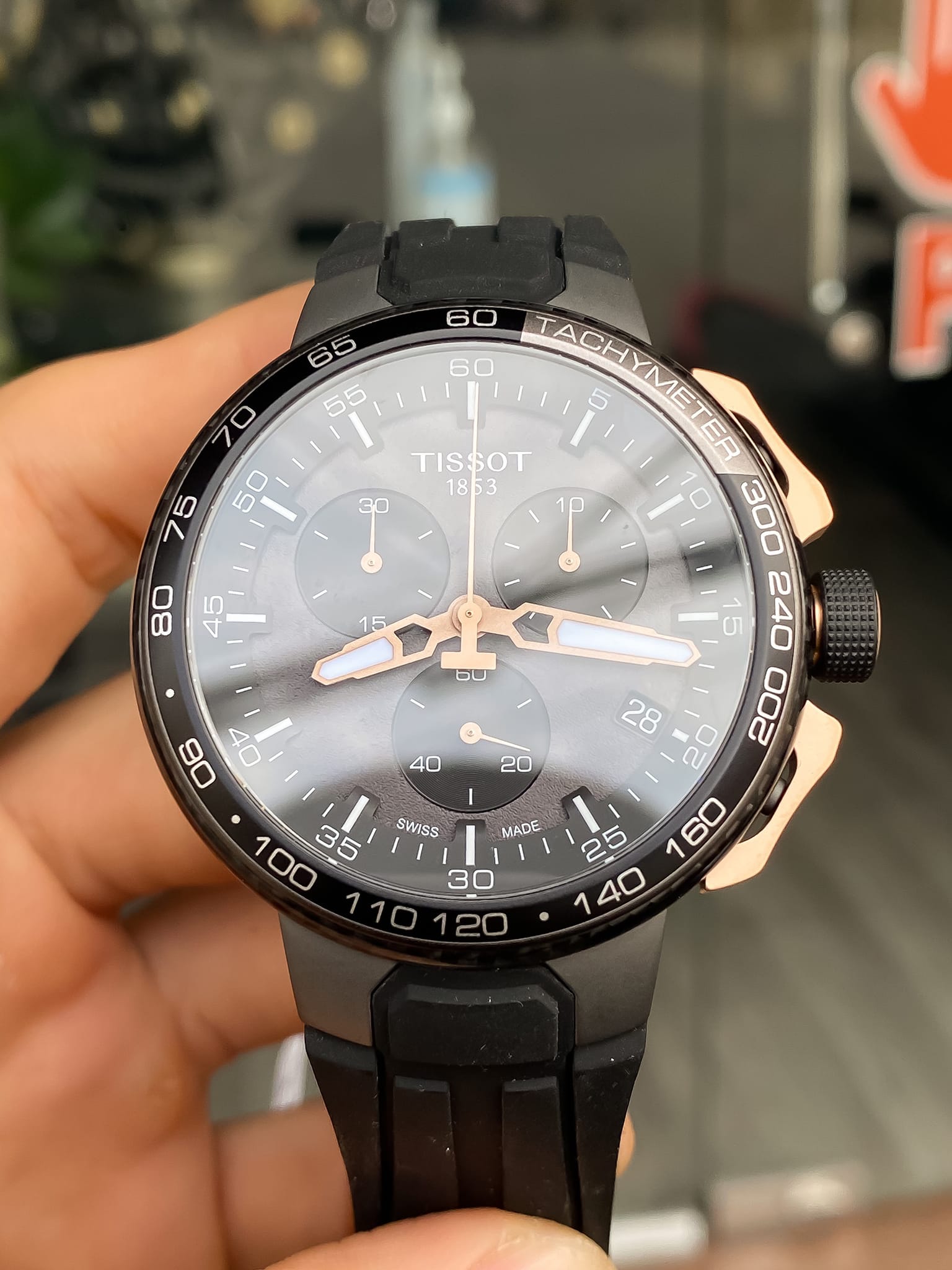 ĐỒNG HỒ NAM TISSOT T111.417.37.441.07 T1114173744107 T-RACE QUARTZ BLACK DIAL DÂY CAO SU