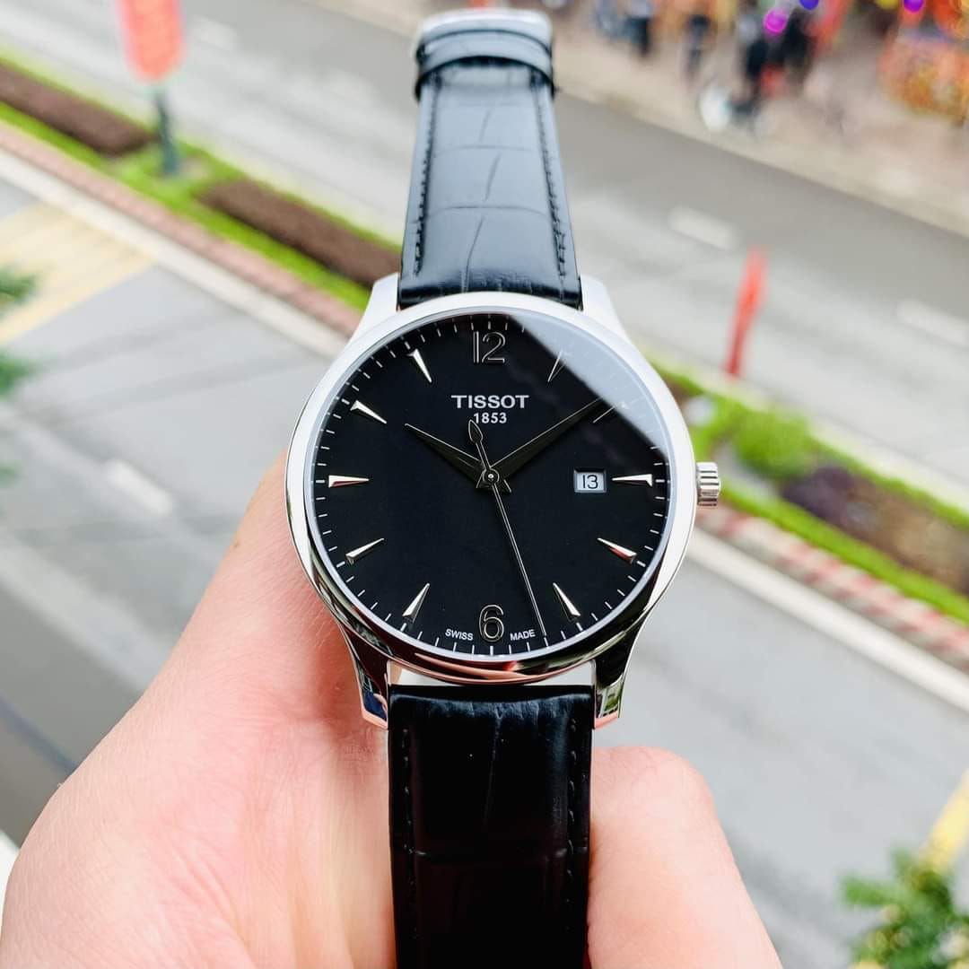 ĐỒNG HỒ NAM TISSOT T063.610.16.057.00 T0636101605700 TRADITION QUART CASE SILVER DÂY DA