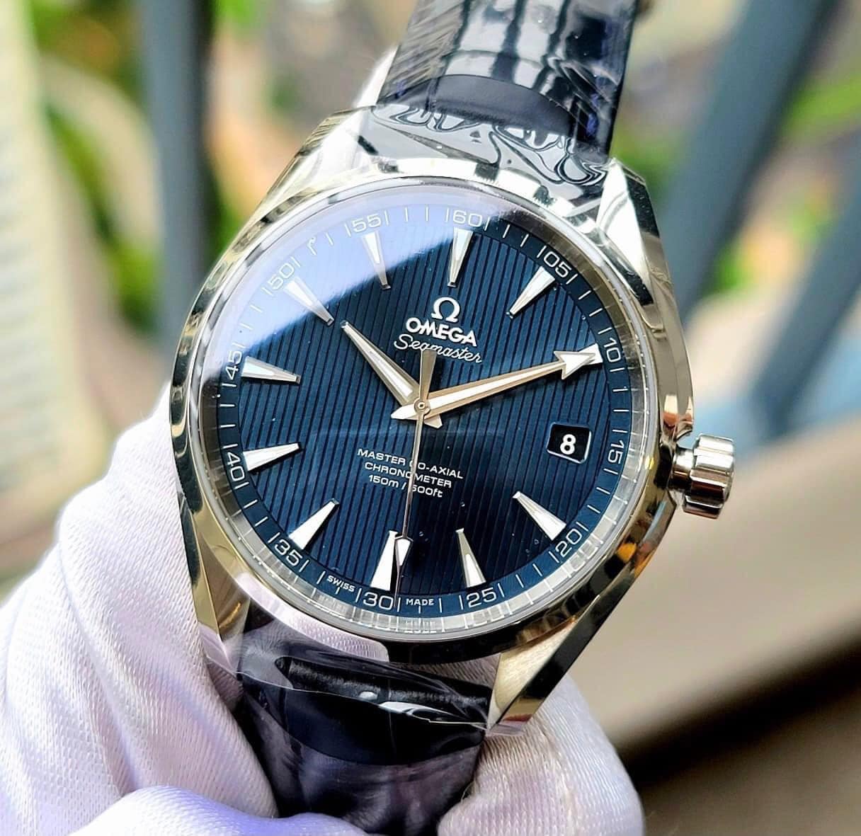 ĐỒNG HỒ NAM OMEGA SEAMASTER 231.13.42.21.03.001 AQUA TERRA CASE SILVER DÂY DA
