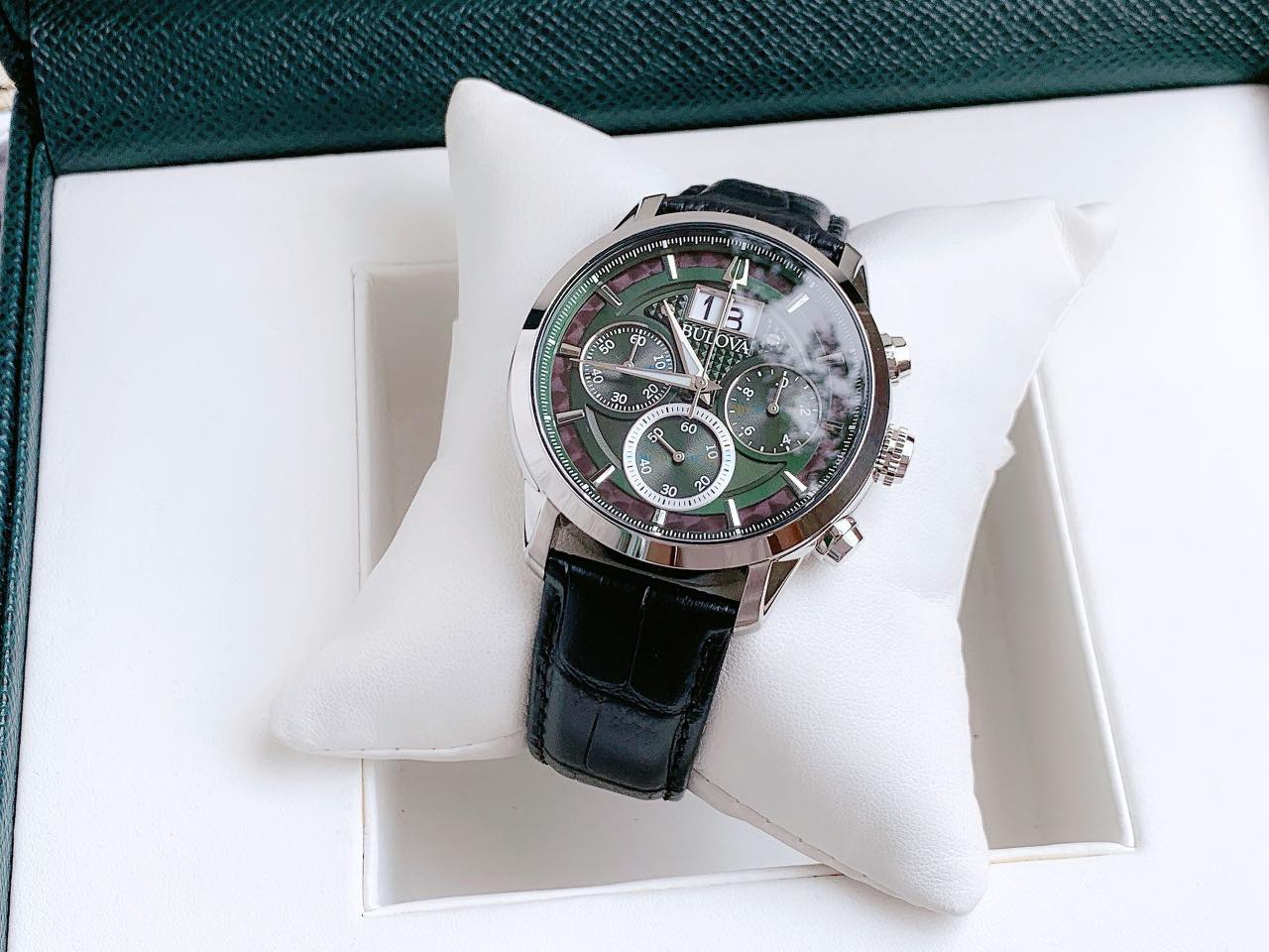 ĐỒNG HỒ NAM BULOVA 96B310 QUARTZ CHORONOGRAPH DÂY DA