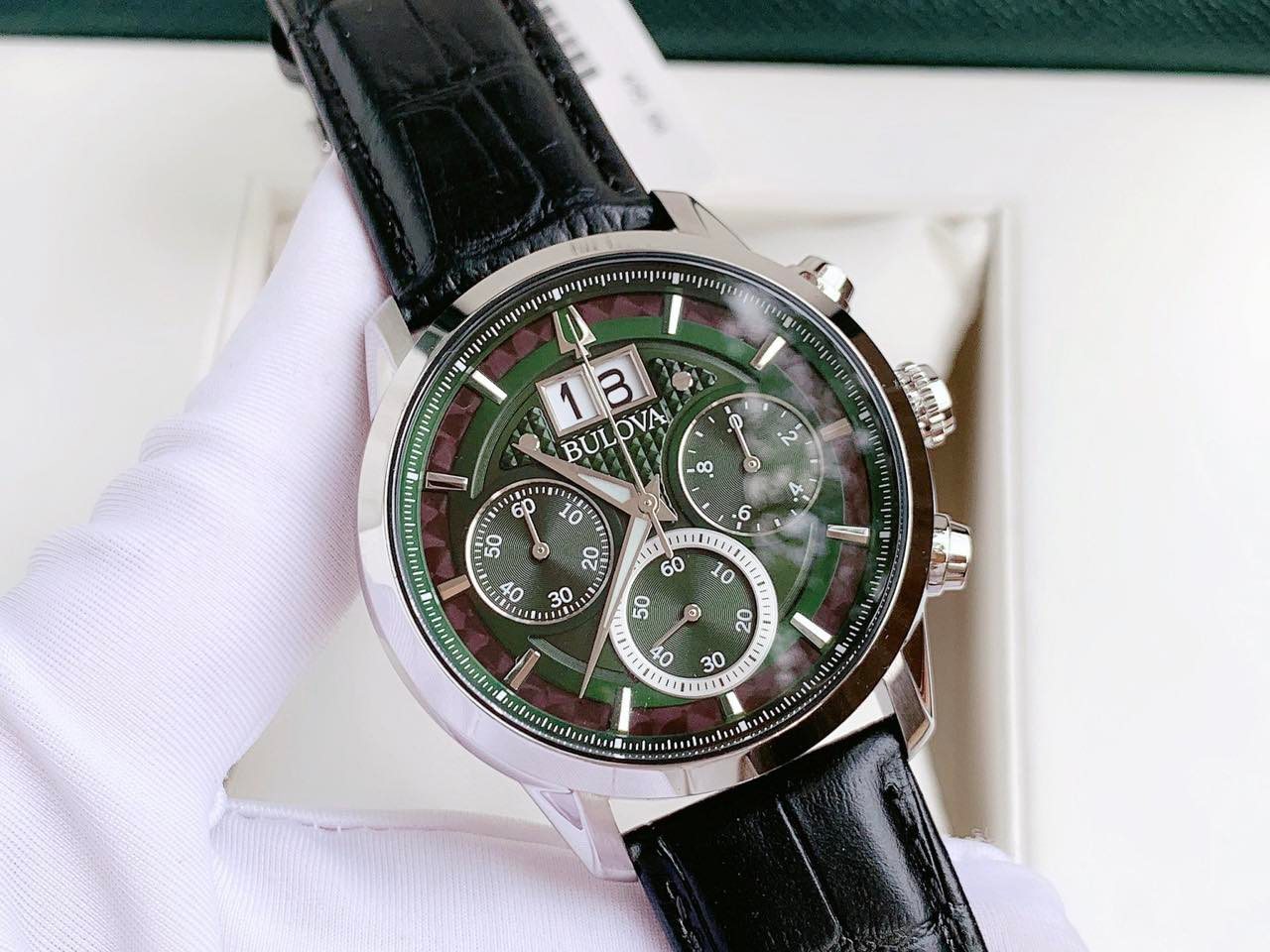 ĐỒNG HỒ NAM BULOVA 96B310 QUARTZ CHORONOGRAPH DÂY DA