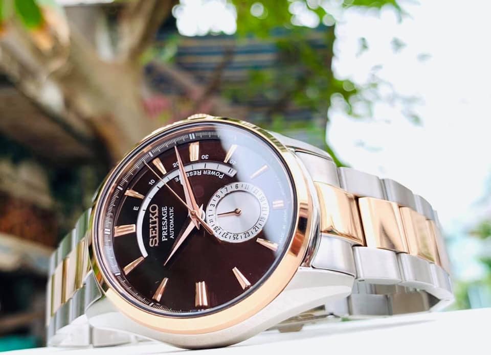 ĐỒNG HỒ SEIKO PRESAGE POWER RESERVE DEMI ROSE GOLD CAFE SSA354J1