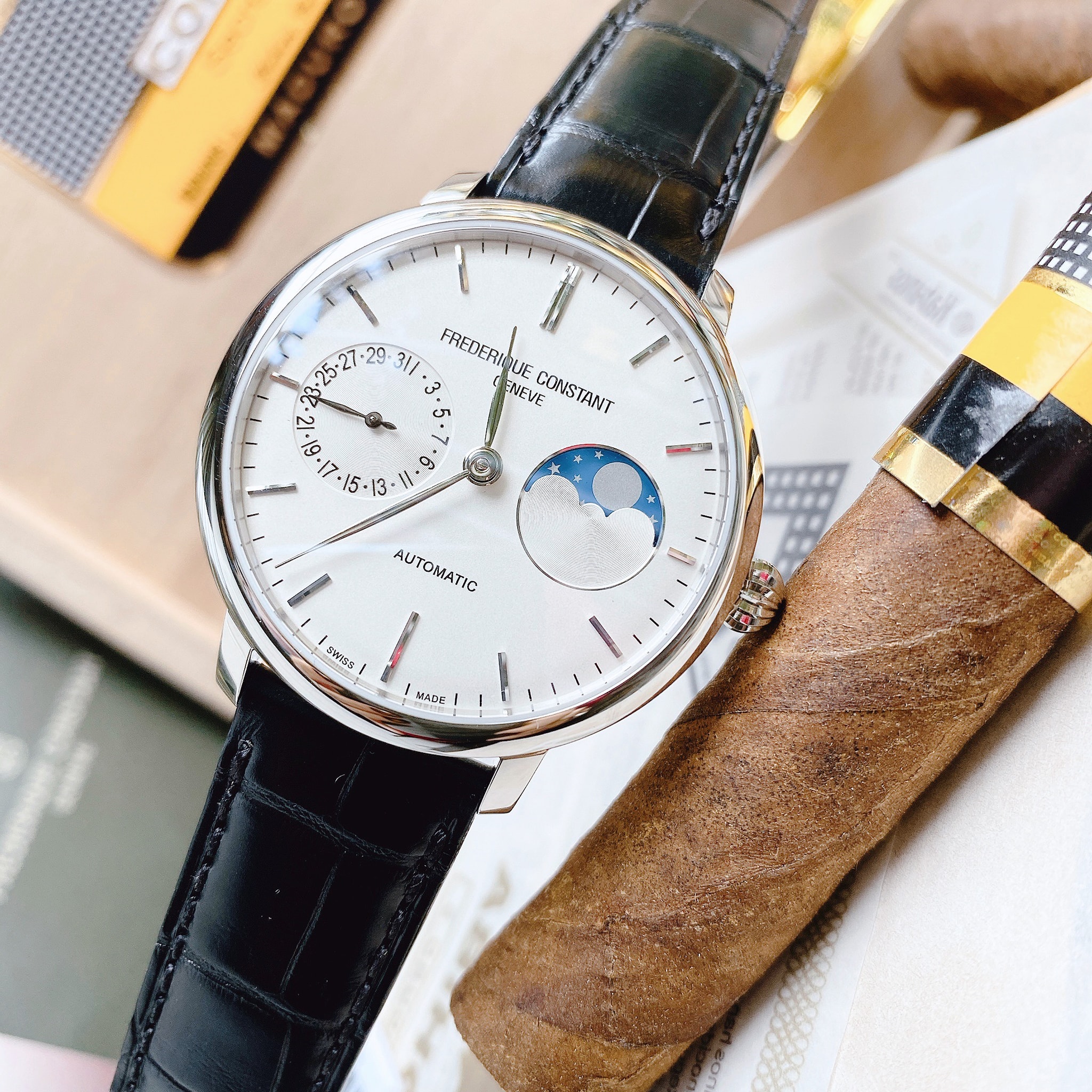 ĐỒNG HỒ FREDERIQUE CONSTANT FC-702S3S6 SLIMLINE MOONPHASE 38.8MM
