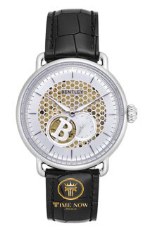 ĐỒNG HỒ NAM BENTLEY BL1798-20WWB AUTOMATIC SKELETON CASE SILVER DÂY DA