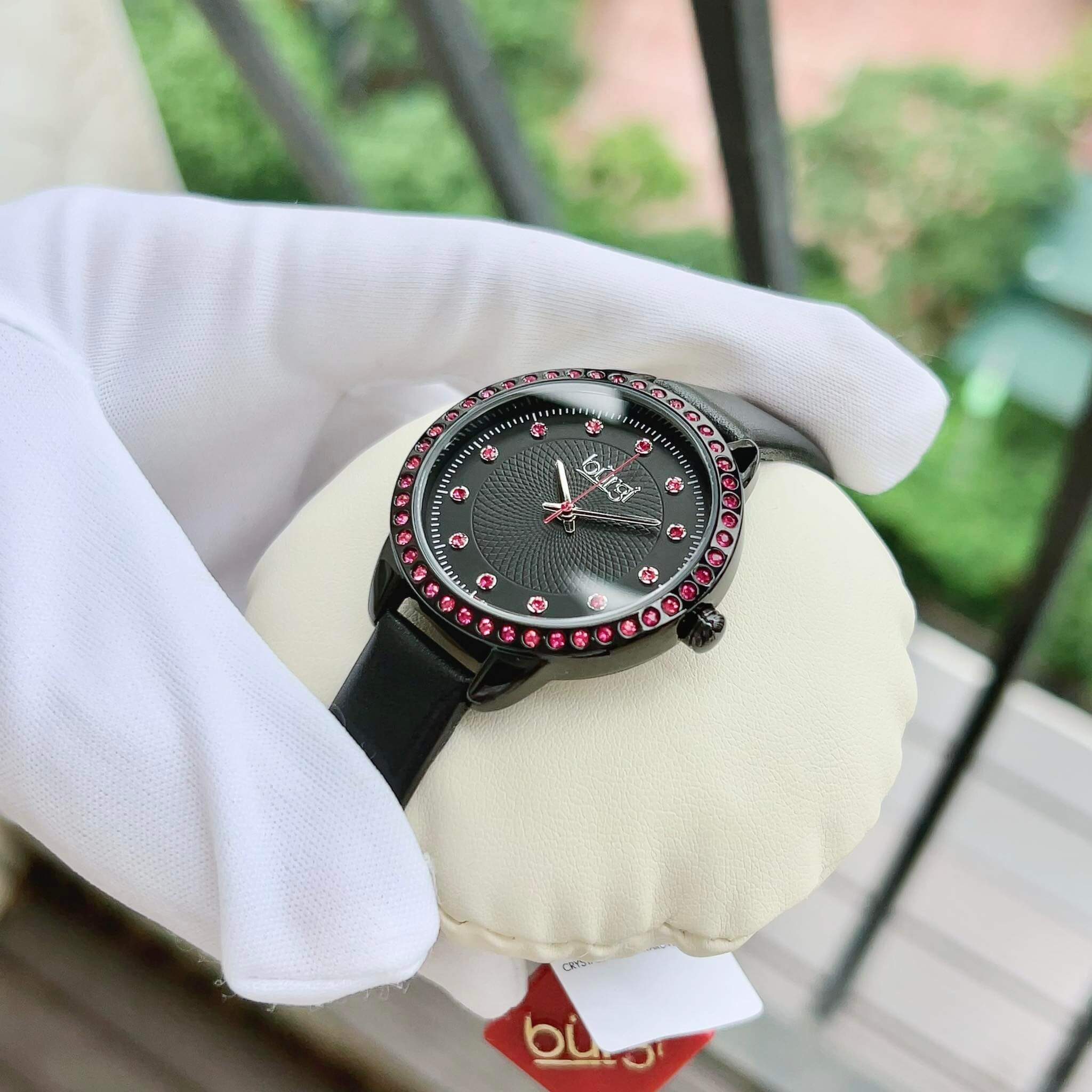 ĐỒNG HỒ NỮ BURGI QUARTZ CRYSTAL BLACK DIAL BUR161BK