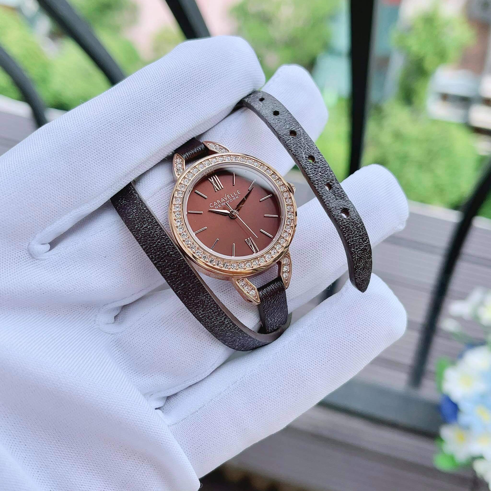 ĐỒNG HỒ NỮ CARAVELLE 44L130 DÂY DA CASE 28MM