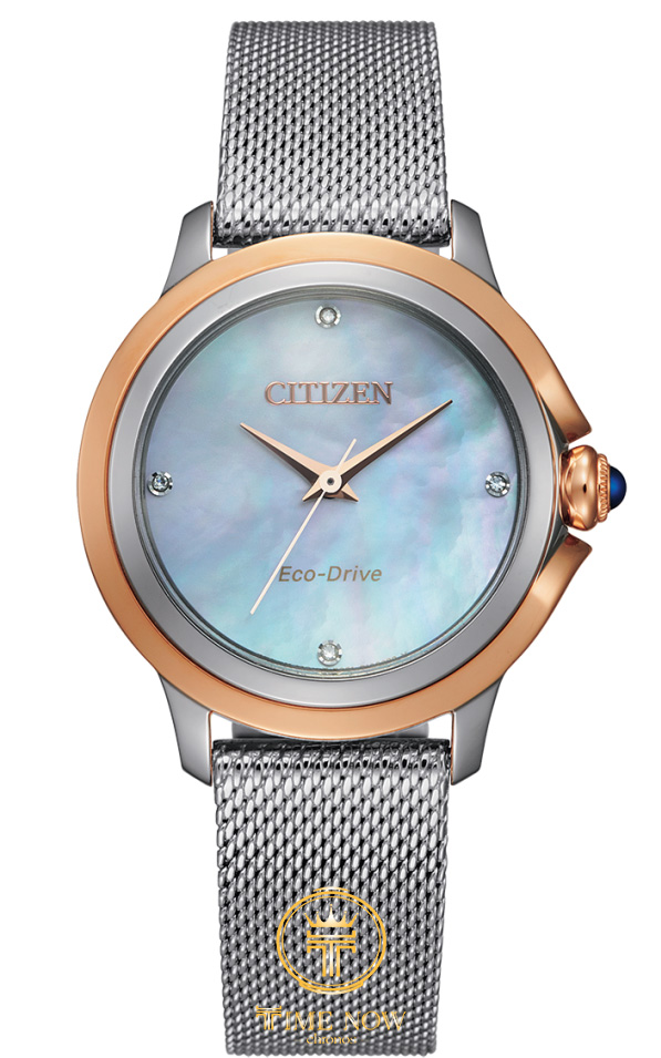 ĐỒNG HỒ NỮ CITIZEN EM0796-59Y CECI ECO-DRIVE WHITE DIAL DÂY MESH