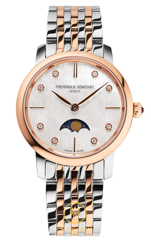 ĐỒNG HỒ NỮ FREDERIQUE CONSTANT FC-206MPWD1S2B SLIMLINE MOONPHASE QUARTZ 30MM