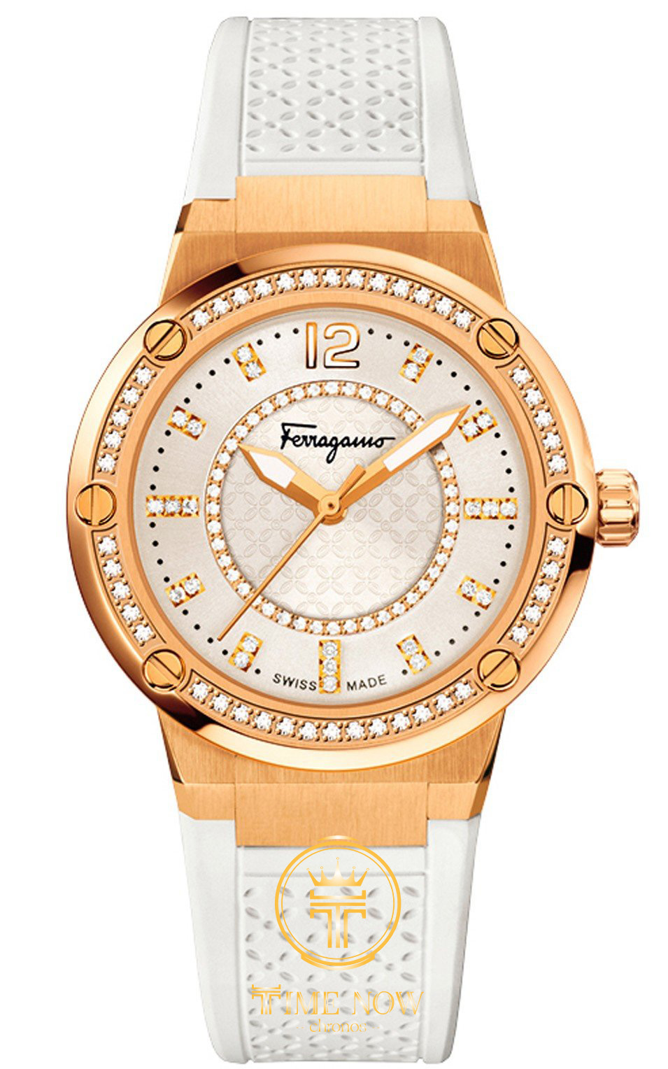 ĐỒNG HỒ NỮ SALVATORE FERRAGAMO FIG090015 F-80 DIAMOND SILVER DIAL