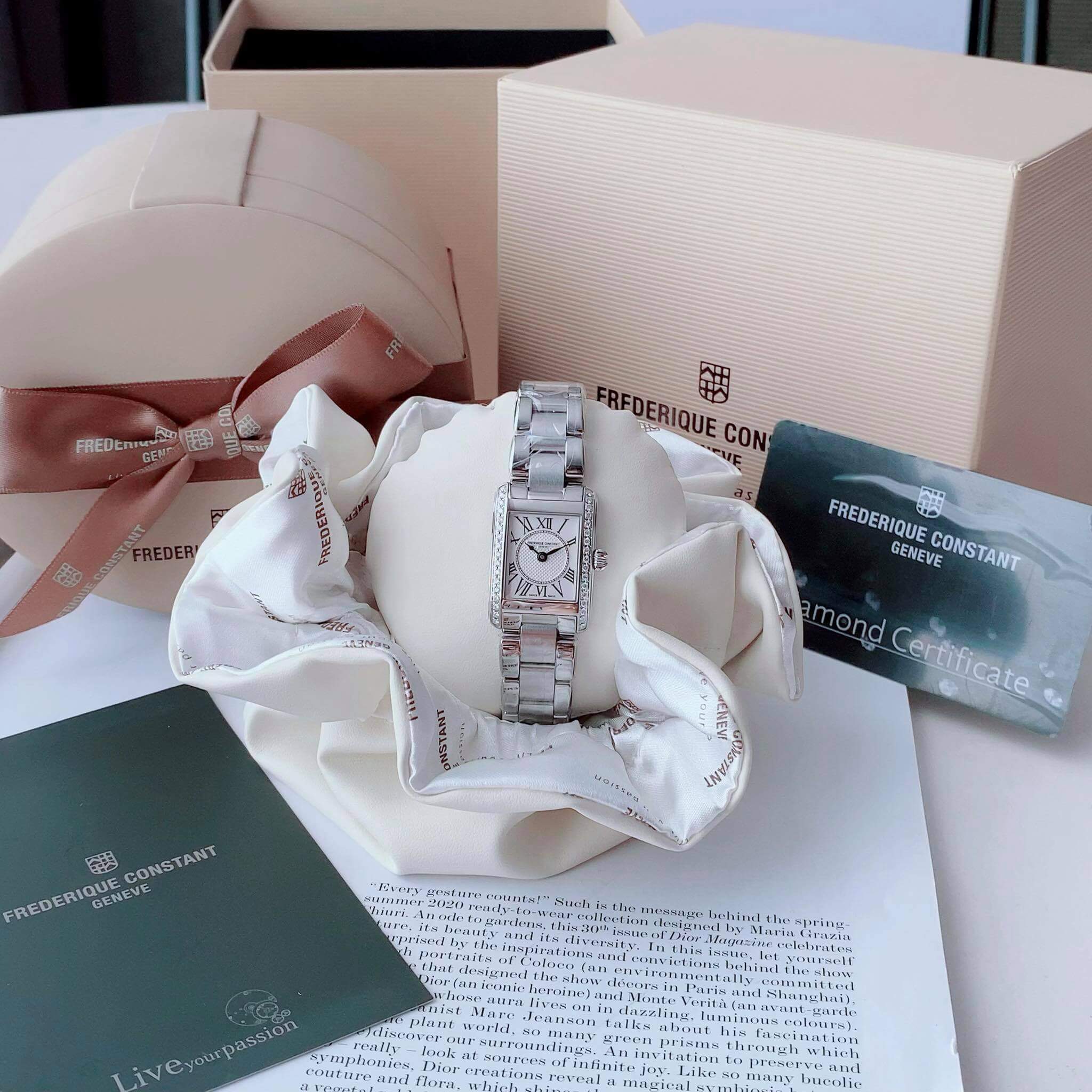 ĐỒNG HỒ NỮ FREDERIQUE CONSTANT FC-200MCD16B CLASSICS CARREE DIAMOND