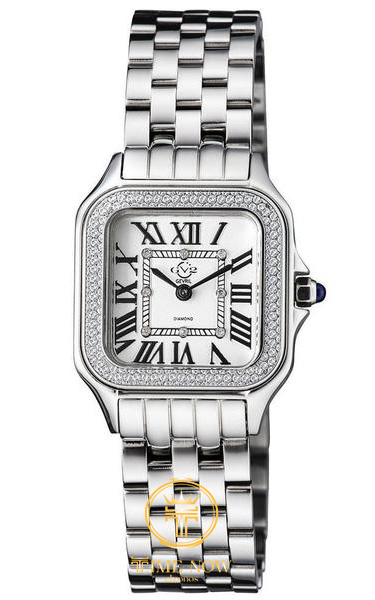 ĐÔNG HỒ NỮ GV2 BY GEVRIL WOMEN'S 12100B MILAN WHITE DIAL DIAMOND STAINLESS STEEL WRISTWATCH