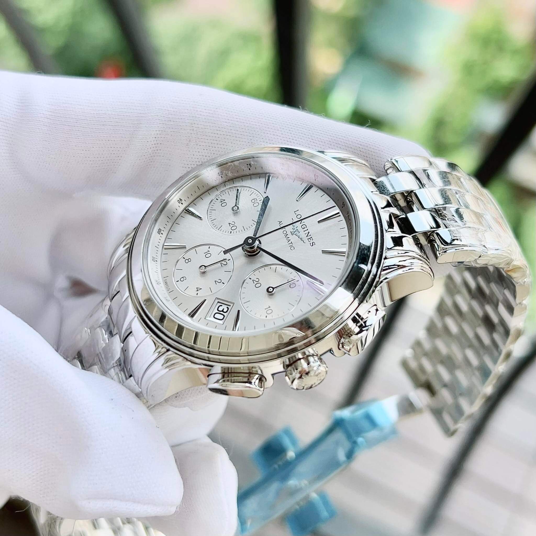 ĐỒNG HỒ  LONGINES FLAGSHIP CHRONOGRAPH AUTOMATIC SILVER L4.803.4.72.6 (L48034726)