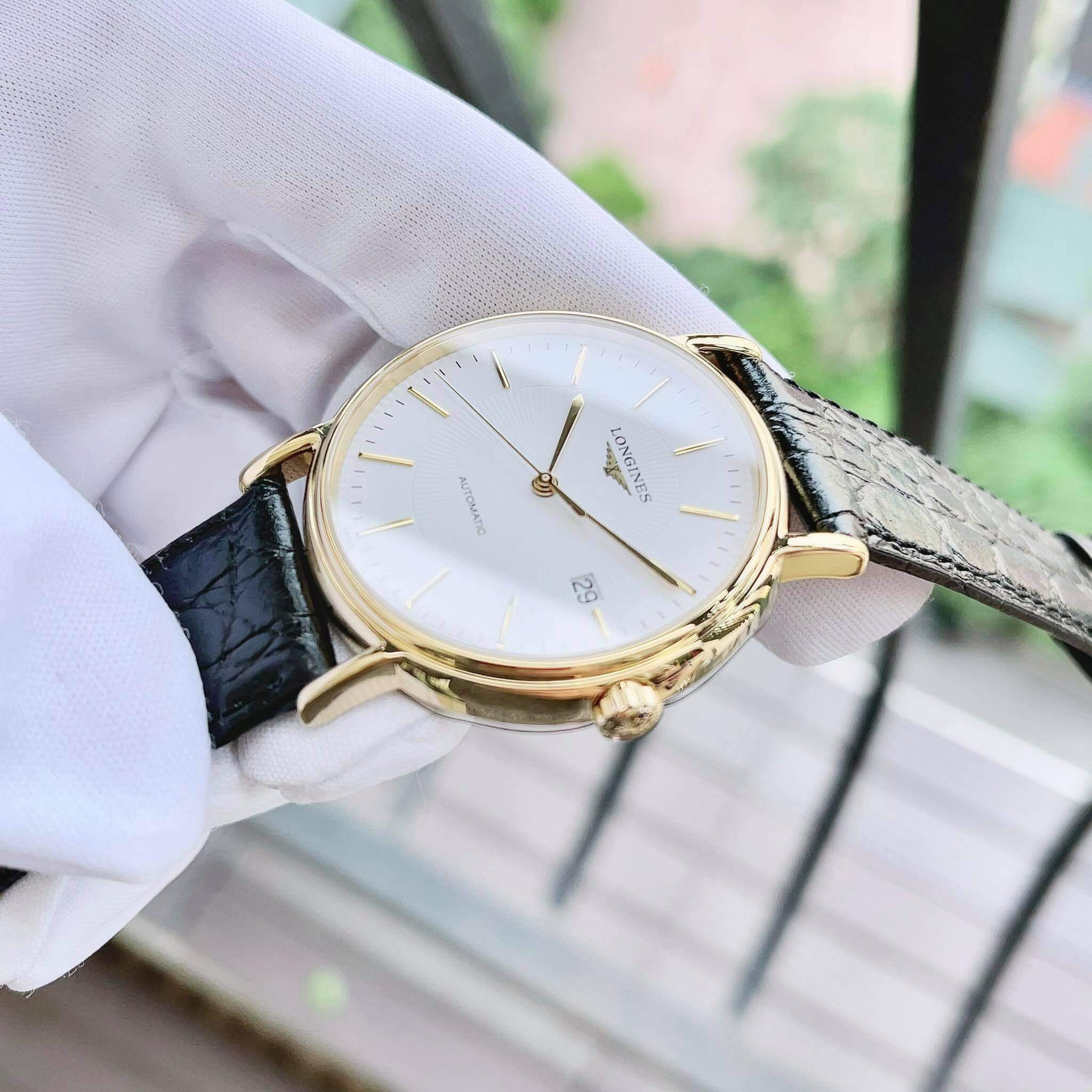 ĐỒNG HỒ LONGINES PRESENCE AUTOMATIC WHITE DIAL MEN'S WATCH L4.921.2.18.2 (L49212182)