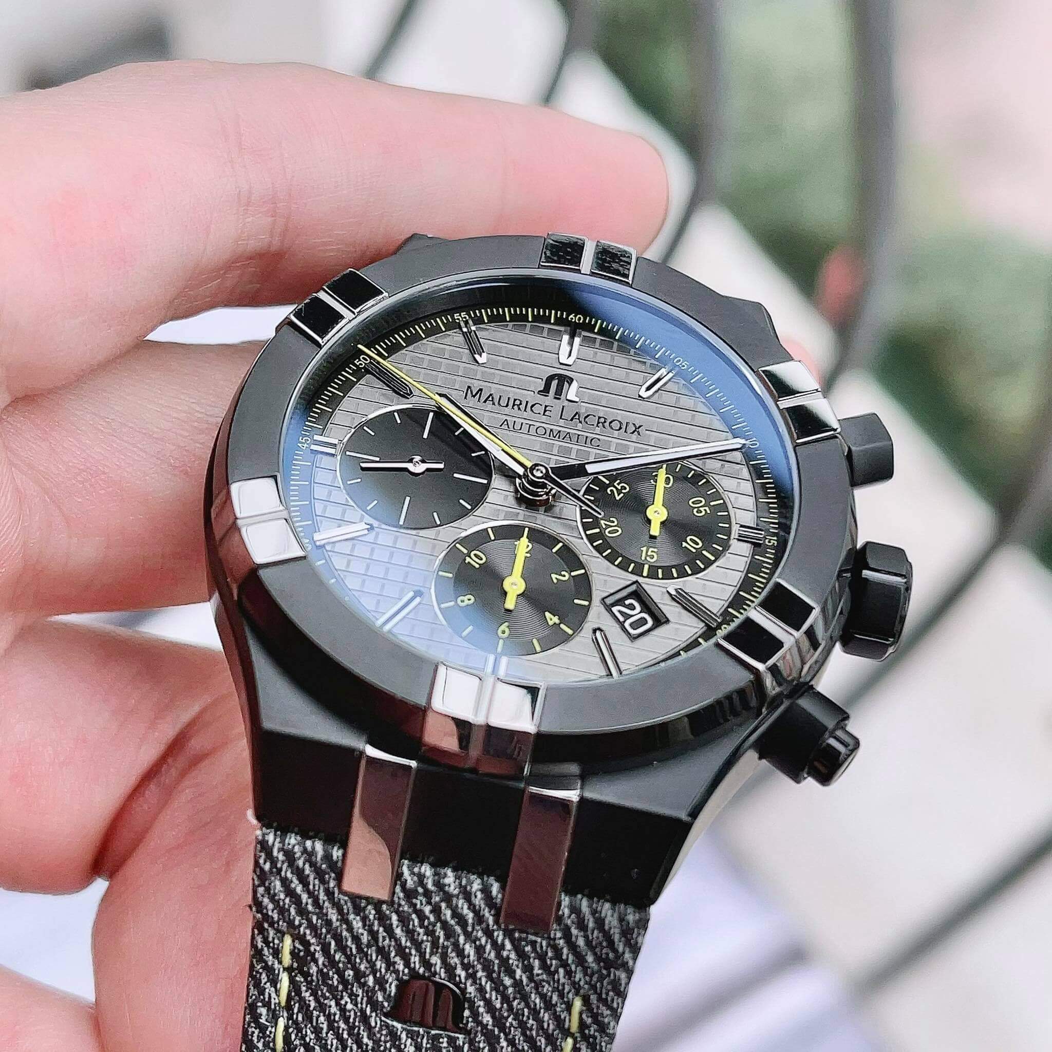 ĐỒNG HỒ NAM MAURICE LACROIX AI6018-PVB01-331-1 AIKON AUTOMATIC DÂY DA