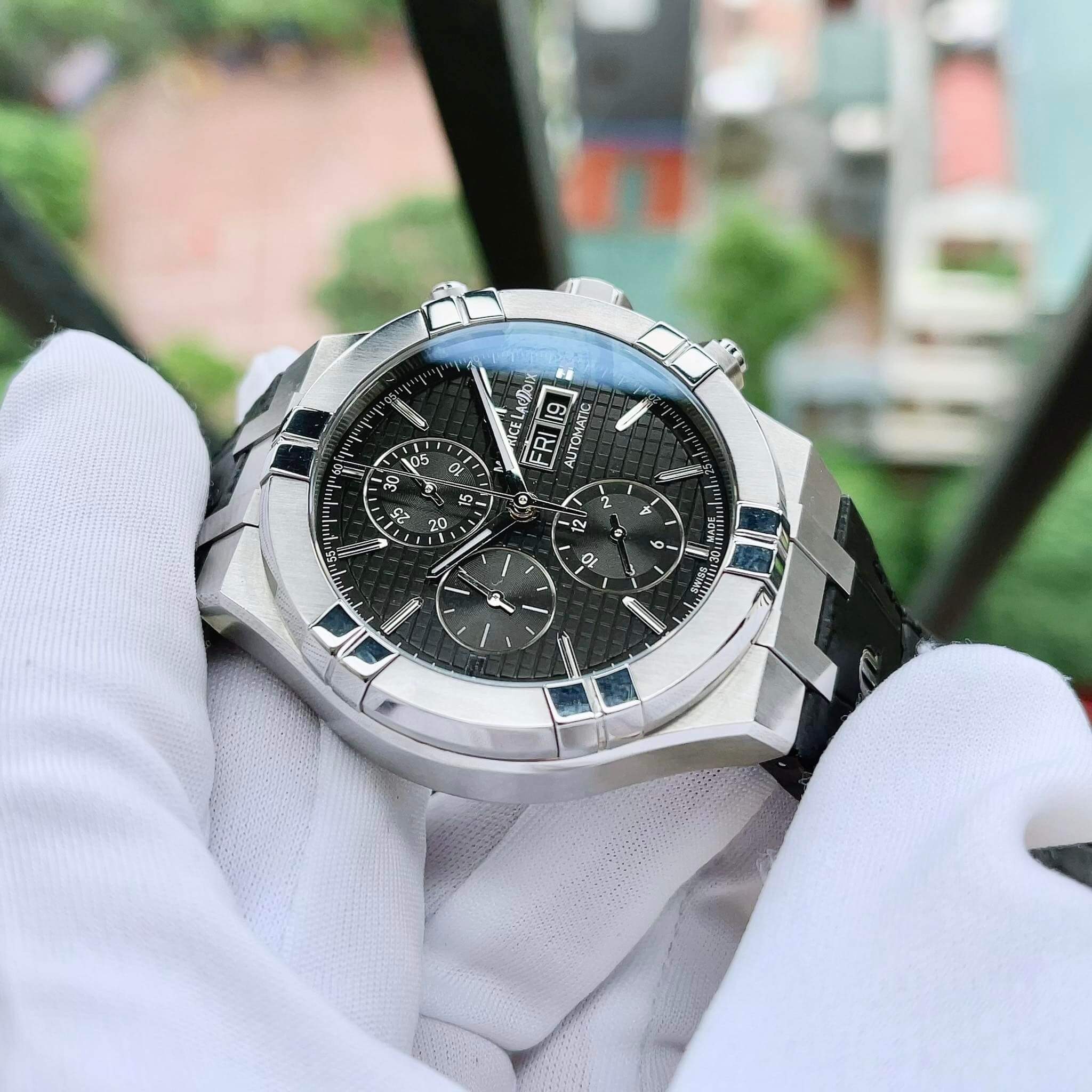 ĐỒNG HỒ NAM MAURICE LACROIX AI6038-SS001-330-1 AIKON AUTOMATIC DÂY DA