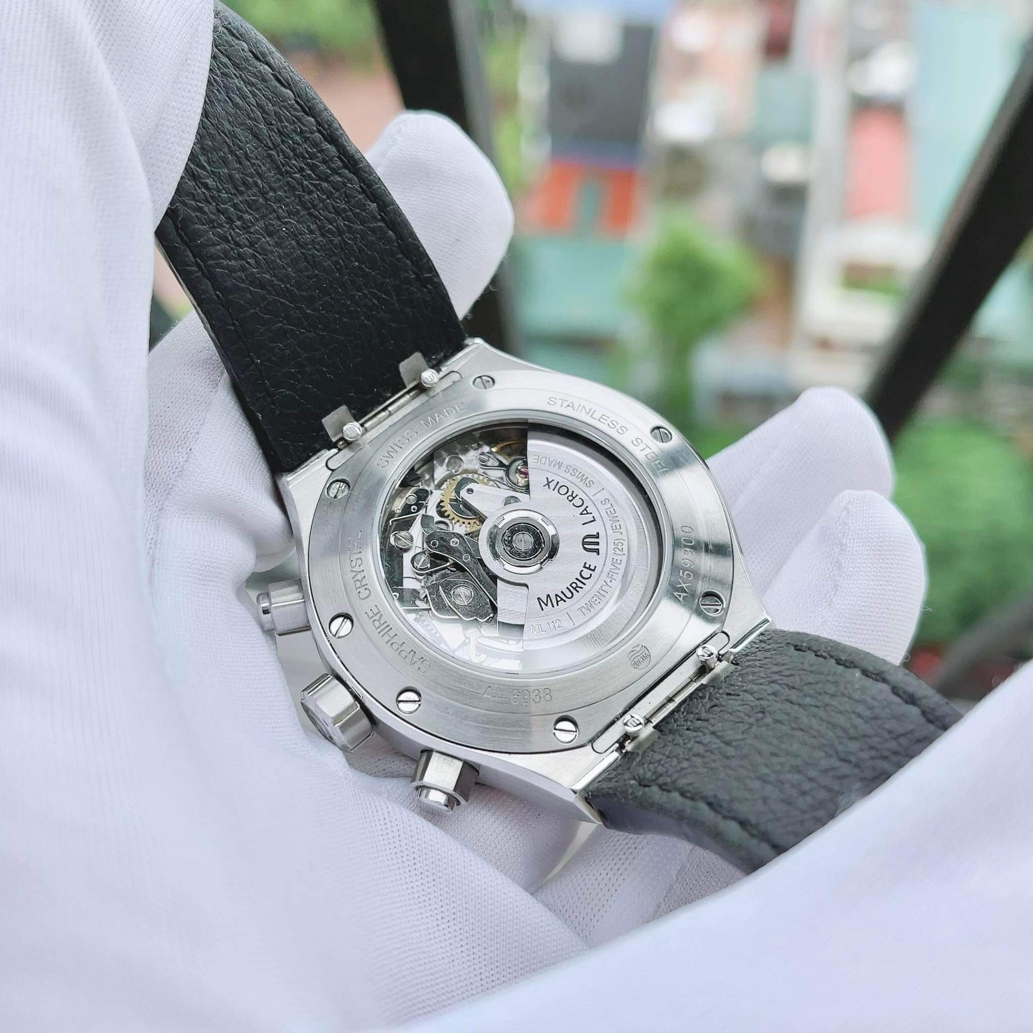 ĐỒNG HỒ NAM MAURICE LACROIX AI6038-SS001-330-1 AIKON AUTOMATIC DÂY DA