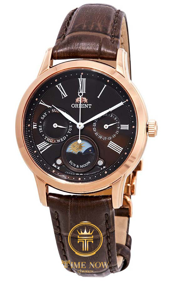 ĐỒNG HỒ NỮ ORIENT SUN AND MOON BROWN SUNRAY DIAL LADIES RA-KA0002Y10B