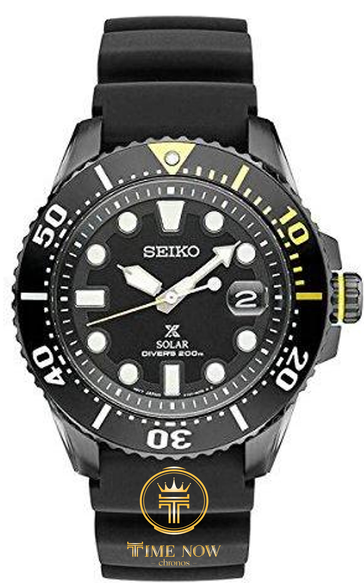 ĐỒNG HỒ SEIKO PROSPEX DIVERS SOLAR MENS BLACK SILICONE WATCH SNE441