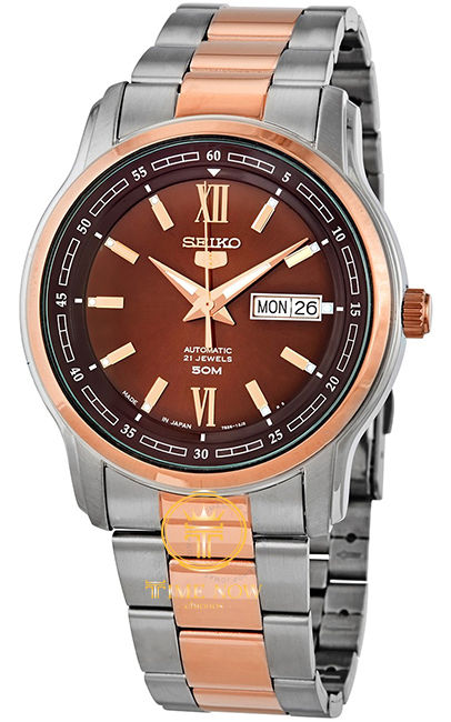 ĐỒNG HỒ NAM SEIKO SNKP18J1 AUTOMATIC TWO TONE ROSE GOLD DÂY KIM LOẠI