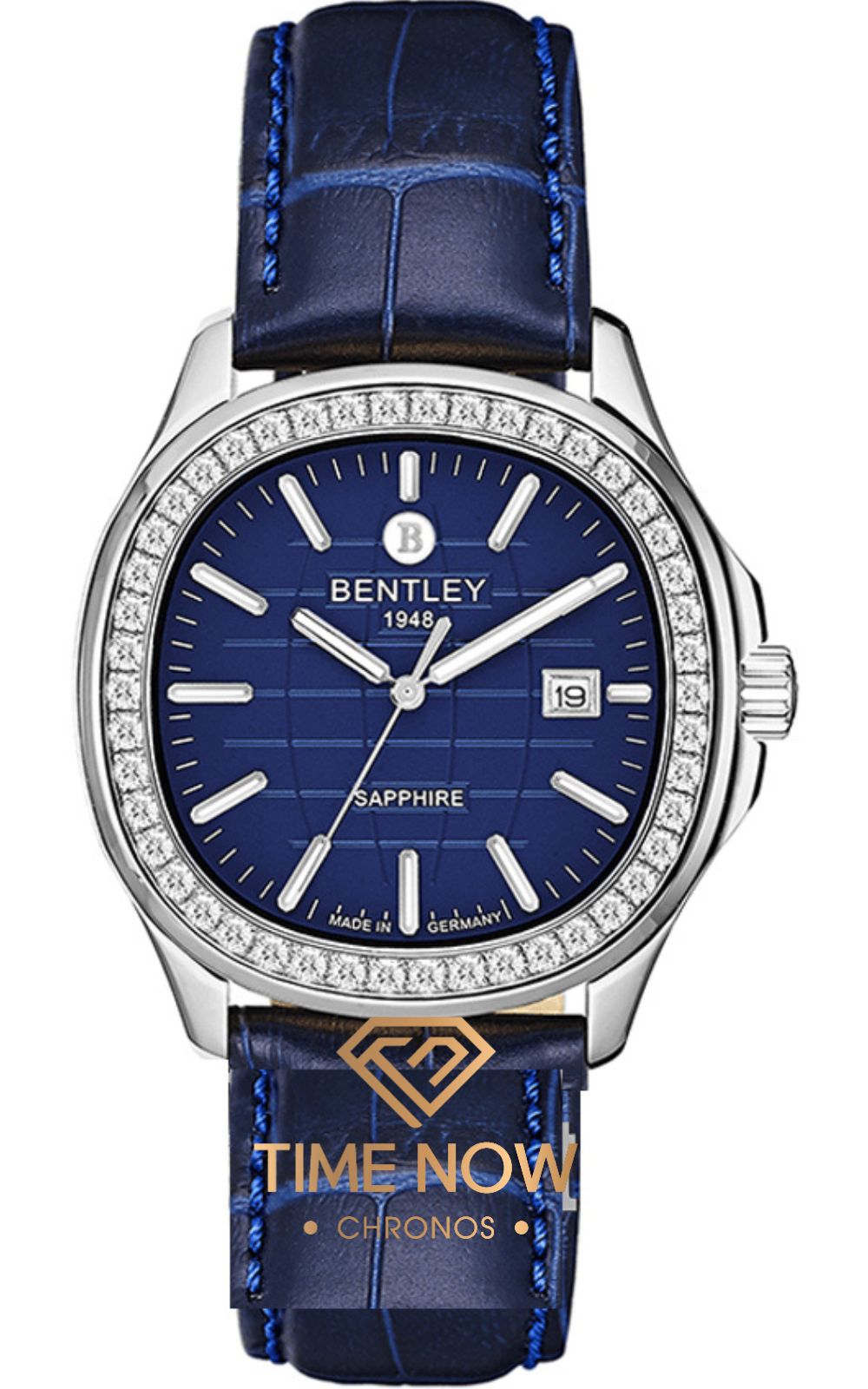 ĐỒNG HỒ NỮ BENTLY BL1869-101L-WBB (Mặt xanh, da xanh)
