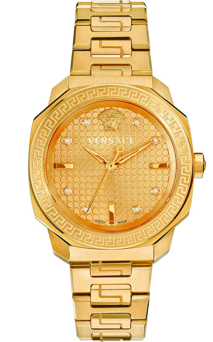 ĐỒNG HỒ NỮ  VERSACE VQD060015 DYLOS SWISS QUARTZ GOLD-PLATED WATCH 35MM