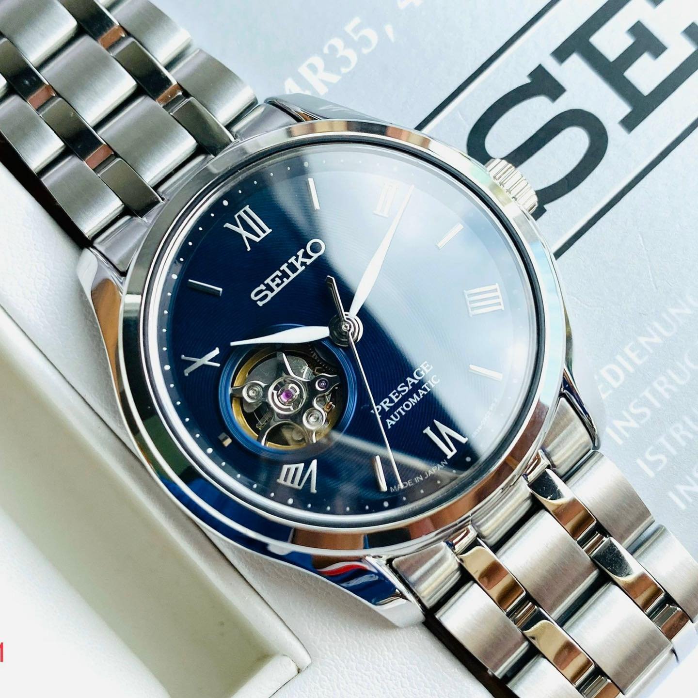 ĐỒNG HỒ SEIKO PRESAGE AUTOMATIC BLUE DIAL MEN'S WATCH SSA411J1