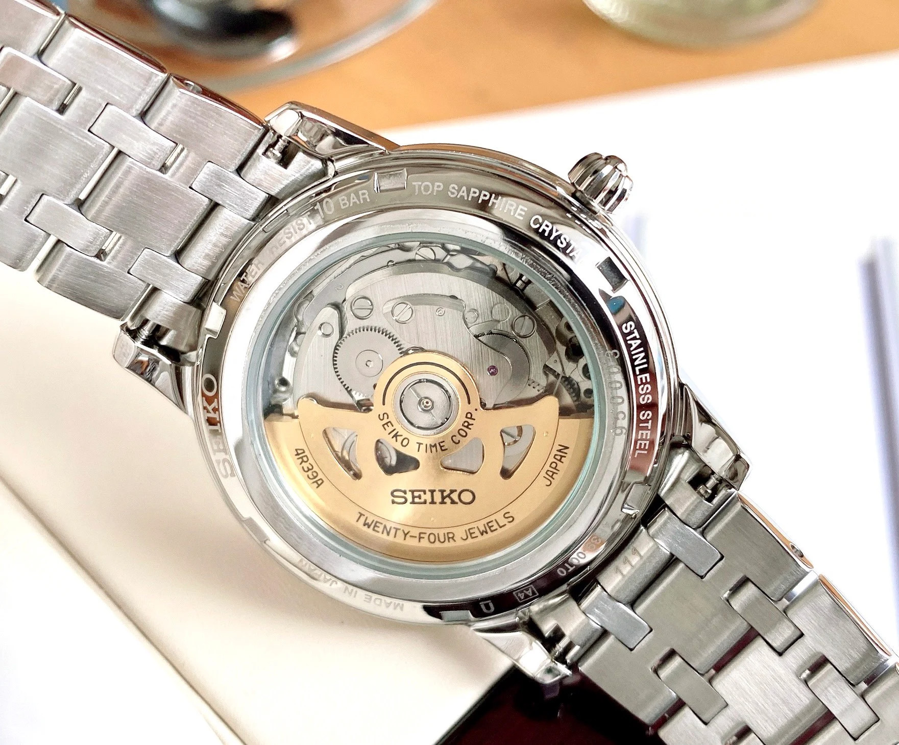 ĐỒNG HỒ SEIKO SSA367J1 PRESAGE OPEN HEART TONE SILVER DÂY KIM LOẠI