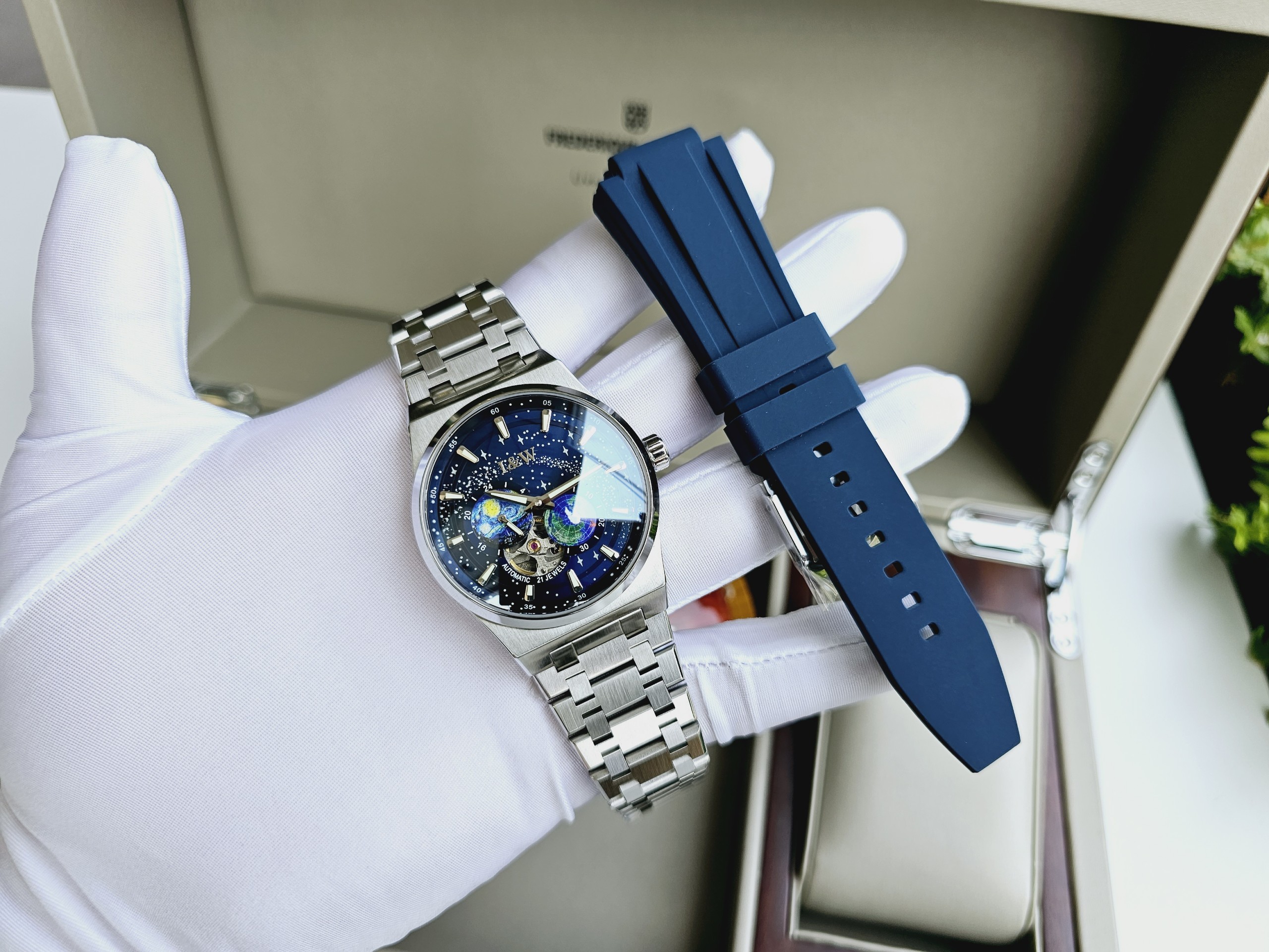 ĐỒNG HỒ NAM CARNIVAL I&W EARTH BLUE DIAL IW708G-2 ĐỒNG HỒ NAM CARNIVAL I&W EARTH BLUE DIAL IW708G-2